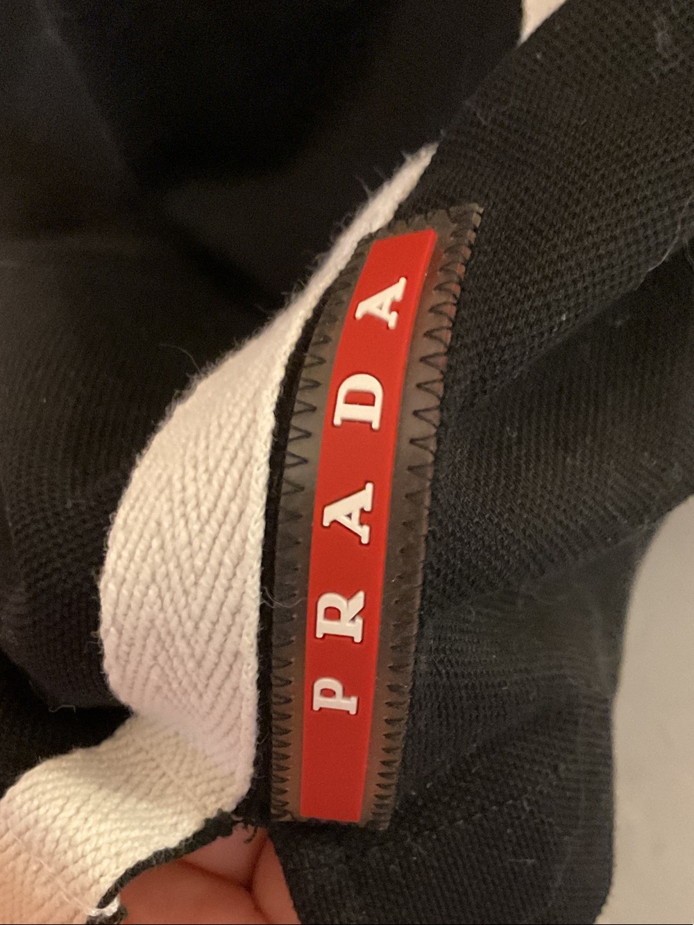 Prada Large Men’s Black Polo with White Contrast Trim - Picture 5 of 9